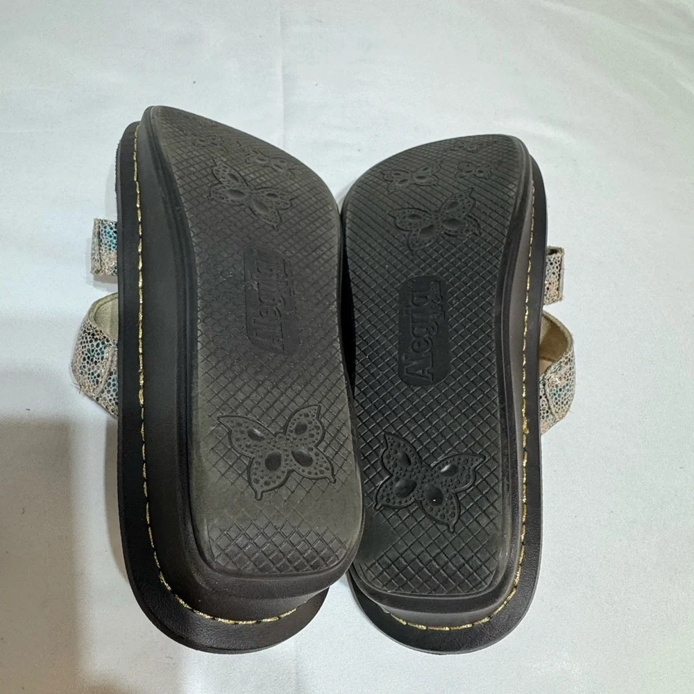 Alegria Venice Dinah Fawn Dottie Leather Slides Strappy Sandals Shoe Sz 39 9/9.5